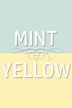 the word yellow is written in white on a light blue and yellow background with an image of