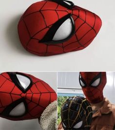 the spider man mask has been made into a stuffed animal