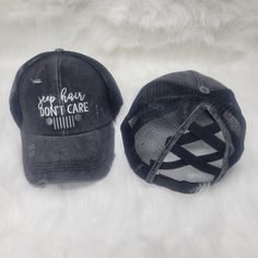 Women's Distressed Jeep Hair Criss Cross Ponytail Hat – Gals and Dogs Boutique Limited Jeep Hats For Women, Jeep Hair Don’t Care, Distressed Casual Baseball Cap For Sports, Trendy Distressed Black Baseball Cap, Distressed Gray Baseball Cap, One Size, Distressed Gray Baseball Cap One Size, Black Distressed Adjustable Baseball Cap, Adjustable Distressed Black Baseball Cap, Black Distressed Snapback Trucker Hat