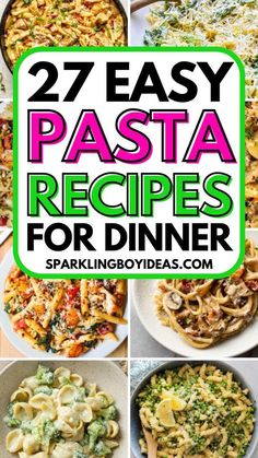 Simple Healthy Pasta Recipes, Vegan Pasta Meals, Easy Pasta Meals, Pasta Salad Ideas, Pasta With Seafood, Pasta Recipes For Dinner, Making Homemade Pasta, Homemade Pasta Sauce, Vegetarian Pasta Dishes