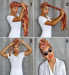 Tie A Turban, African Head Scarf, Head Scarfs, Tie A Scarf, Head Wraps For Women, Head Wrap Styles, Hair Wrap Scarf, Hair Scarf Styles, Mode Turban