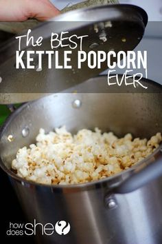 the best kettle popcorn ever is in this pot