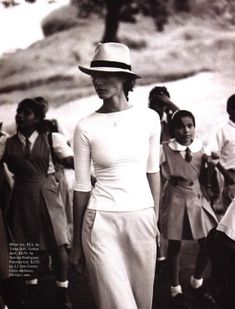 Christy Turlington photographed by Kurt Markus Latina, January 1999 A Well Traveled Woman, Christy Turlington, Wearing A Hat, Look Fashion