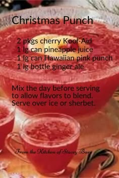 christmas punch recipe with instructions for making it