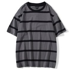 Striped Oversized Short Sleeve T-shirt, Streetwear Mode, Striped Short Sleeve Shirt, Streetwear Men, Simple Shirts, Streetwear Tshirt, Men Shirt Style, Men T Shirt, Plus Size Jeans