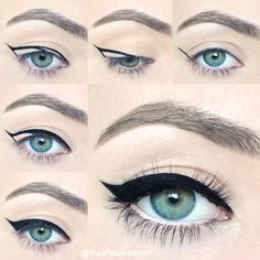 Winged eyeliner is definitely an everyday for me - great tips for having the perfect eyeliner Tutorial Eyeliner, Winged Eyeliner Tutorial, Easy Makeup Tutorial, Smink Inspiration, Beauty Make-up, Sephora Beauty