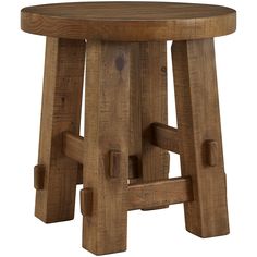 the wooden stool is made from wood