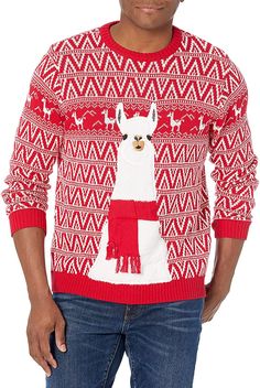 Llama Ugly Christmas Sweater Best Ugly Christmas Sweater, Mens Ugly Christmas Sweater, Christmas Sweater Men, Dancing Bears, Black Christmas, Ugly Sweater, Cozy Sweaters, Red Sweaters, Ugly Christmas