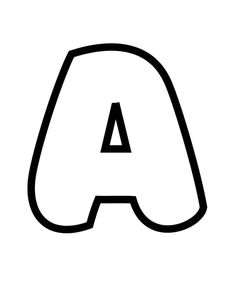 the letter a is black and white, with an outline in the shape of a