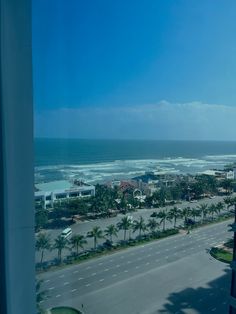 an ocean view from the top of a building