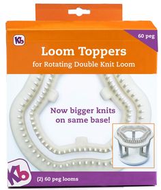 the loom toppers for rotating double knit looms are white and have no handles