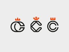 the letters c and c are made up of two different shapes with crowns on them