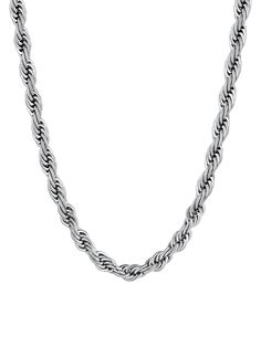 PRICES MAY VARY. Rope Chain:Classic and stylish twist rope design adds a touch of sophistication to any outfit.Width:3/6mm.Length:18-30 inch. Stainless Steel Necklace:Made from high-quality stainless steel for durability and long-lasting wear.Color:silver,gold plated,black. Chains for Men Women:Versatile piece that can be worn alone or layered with other necklaces for a trendy look,hip hop jewelry necklace for men. Gifts for Men Jewelry:Suitable for everyday wear, special occasions, or as a thou Silver Rope Chain Men, Necklace Men’s, Men’s Chains, Chains Men, Look Hip Hop, Waterproof Necklace, Chain Necklace For Men, Silver Chain For Men, Stylish Man