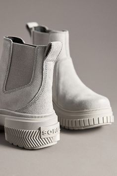 Waterproof suede EVA insole Rubber sole Pull-on styling Imported | Waterproof Chelsea Boots by SOREL in Grey, Women's, Size: 5.5, Rubber/EVA/Suede at Anthropologie Sorel Hi Line Chelsea, Sorel Evie Boot, Sorel Ainsley Chelsea Boot, Sorel Winter Boots Sorel, Sorel Waterproof Boots, Shoe Shop, 50 Fashion, Chelsea Boots, Chelsea