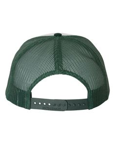 Richardson 112 - Trucker Snapback - WHITE/DK GREEN - OSFA | Richardson Trucker Snapback Cap in White/Dark Green Size Adjustable | Mesh Green Trucker Snapback Hat With Flat Bill, Green Trucker Snapback Hat, Green Sporty 5-panel Trucker Hat, Green Cotton 5-panel Trucker Hat, Green Military Snapback Trucker Hat, Snapback Cap, Trucker Cap, Dark Green, Baseball Cap