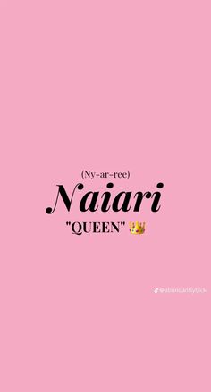 a pink background with the words najari queen on it