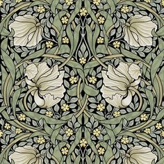 an ornate design with white flowers and leaves on black background, in the style of art nouveau