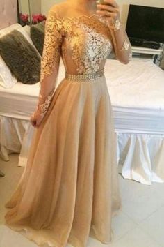 Sheer Prom Dress, Plus Size Vestidos, Special Occasion Gowns, Gold Prom Dresses, Backless Evening Dress, Floor Length Prom Dresses, Evening Party Gowns, Lace Formal Dress, Chiffon Evening Dresses