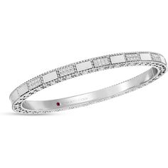 Roberto Coin - Art Deco Diamond Brick Pattern Bangle in 18K White Gold Italian Jewelry Designers, White Gold Bangle, Coin Art, Brick Pattern, Iconic Art, Diamond Birthstone, Design Movements, Roberto Coin, Brick Patterns