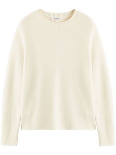 cream white cashmere ribbed detailing crew neck long sleeves straight hem White Cream Sweater, Cashmere Sweater Women Classy, Neutral Cashmere Sweater, Beige Cotton Sweater, Chic Cream Cashmere Sweater, Luxury Cream Cotton Sweater, Luxury Cream Crew Neck Sweater, Cream Crew Neck Cashmere Top, Cream Sweaters