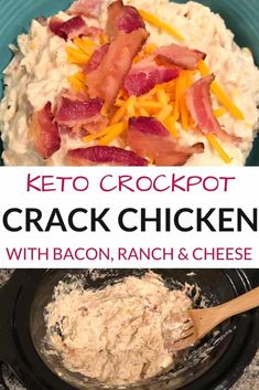 keto crockpot cracker with bacon, ranch and cheese on the side