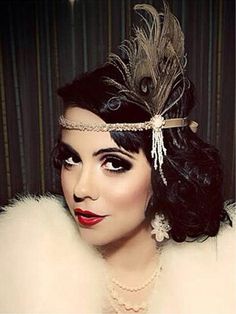 Maquillage Goth, Great Gatsby Headpiece, 1920s Accessories, Flapper Hair, 1920s Headband, Gatsby Headpiece, Flapper Headpiece, Gatsby Headband, 1920s Headpiece