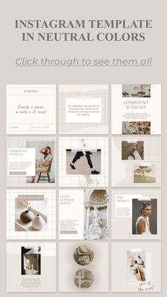 the instagramm template in neutral colors