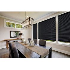 This Woven Trends 1" cordless deluxe sundown room darkening vinyl horizontal/Venetian blind features a fashionable headrail with a round sleek shape that helps create a modern high-styled appearance. This blind offers outstanding value with its durable construction which resists warping, fading, and sagging. The mounting brackets are designed for inside, outside, or ceiling mounts. To operate - simply lift or lower the bottom rail to raise or lower the blind. Charlton Home® Finish: Black, Blind Pvc Blinds, Black Blinds, Vinyl Blinds, Mini Blinds, Ceiling Installation, Venetian Blinds, Shades Blinds, Blinds For Windows, Room Darkening