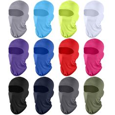 PRICES MAY VARY. 12 Optional colors: there are 12 pieces of balaclava face covers come with different colors, such as black, dark gray, royal blue, navy blue and so on, you can choose the proper design according to your preferences and matching needs Quality material: our sun protection cover is made of polyester material, which is comfortable to wear, quality material makes you feel breathable and pillowy, it is safe for your skin and you won't feel hot when you are outdoor in summer Thoughtful Feeling Hot, Face Covering, Face Coverings, Full Face, Face Cover, Polyester Material, Sun Protection, Dark Gray, Outdoor Sports