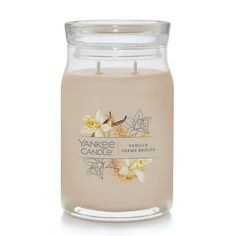 Bring wonderful scents to your home with this Yankee Candle Vanilla Creme Brulée 20-oz. Signature Large Candle Jar. Bring wonderful scents to your home with this Yankee Candle Vanilla Creme Brulée 20-oz. Signature Large Candle Jar. Fragrance notes: cinnamon bark, red fruits, orange peel, coconut pulp, and baked cookie 20-oz. Two wicks Imported Wipe clean Paraffin wax, glass 6.18"H x 3.7"W Burns up 60 to 90 hours Size: One Size. Color: Light Brown. Gender: unisex. Age Group: adult. Yankee Candle Vanilla, Fun Candles, Candle Vanilla, Candle Brand, Yankee Candles, Wishlist 2024, Homemade Cleaning, Dream List, Vanilla Candle