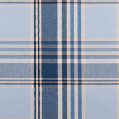 a blue and beige plaid fabric