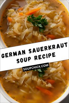 german sauerkraut soup recipe in a white bowl