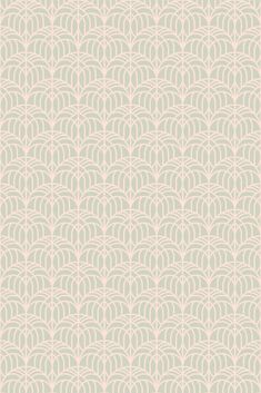 an art deco wallpaper pattern in pale green and pink colors, with wavy lines