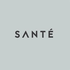 the word sante is written in black on a gray background