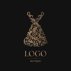 the logo for boutique with an elegant dress