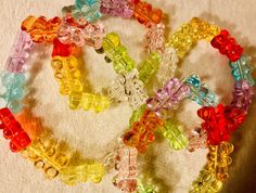 These are super Cute Gummy Bear Bracelets  that would go together with some Gummy bear Earrings.  You can choose which size you want for the bracelets so you can get the perfect size for you.  SIZE: 6 1/2 in 7 in 8 in Cute Gummy Bear, Gummy Bear Earrings, Bear Earrings, Gummy Bear, Sugar Rush, Gummy Bears, Rush, Jewelry Bracelets, Super Cute