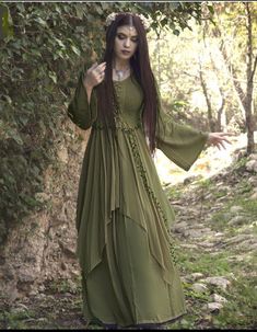 7 Maxi Dress Layered, Single Pictures, Maxi Dress Layering, Celtic Dress, Elven Dress, Viking Dress, Dress Layered, Mother Wedding Dress, Dress Cottagecore