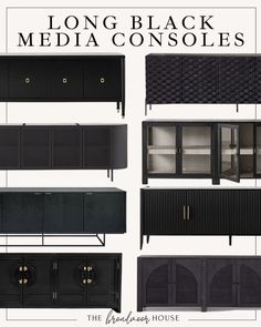 the long black media consoles are all different sizes