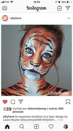 Faceart Makeup, Tiger Makeup, Angry Tiger, Special Makeup, Make Up Ideas, Kids Face Paint