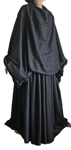 Rayon 100% Color : Black One-size-fits-all Elastic Waist : 64～110cm Length：100cm Inner T-shirt not included For your reference, the model is 158cm tall. Chador Style, Rayon Dress, Caftan Dress, Pinterest Fashion, Oct 30, Dress Clothes For Women, Favorite Shirts, Style Dress, Aesthetic Fashion