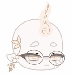 a cartoon character with glasses and a flower in her hair