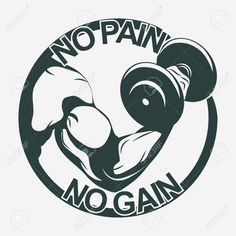 the logo for no pain mogann with an elephant's head in black and white