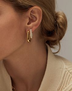 Gold Earrings Hoops, Hoops Earrings Gold, Gold Hoop Earring, Earring Minimalist, Earrings Gold Hoop, Double Hoop Earrings, Earrings Hoops, Dangle Hoop Earrings, Link Earrings