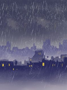 an image of a city at night in the rain