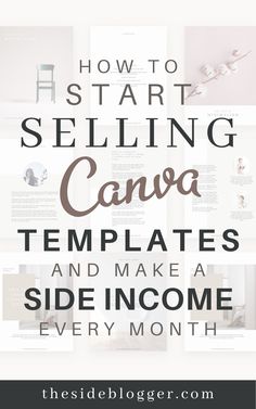 how to start selling canva templates and make a side income every month