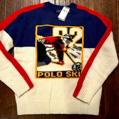 Brand New With Tags And Ready To Go!! Knitted Sweaters Men, Sweaters Design, Swag Clothes, Nautical Sweater, Polo Ralph Lauren Sweater, Buy List, Concept Clothing, Ski Sweater, Chunky Wool