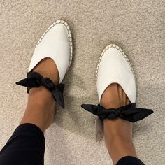 Brand New With Tag Size 38 Which Is A 7.5 But I’m A 7 It Fits Me Too! So Cute And Comfy Ships Same Day White Slip-on Flats For Vacation, White Lace-up Summer Sandals, Casual White Pointed Toe Sandals, Trendy Pointed Toe Mules For Beach, Chic Flat Espadrilles For Beach, Chic Flat Espadrilles For Vacation, White Flat Heel Mules For Spring, White Lace-up Flats For Summer, White Lace-up Summer Flats