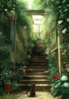 Artist: 沼黒 Studio Ghibli Background, Cocoppa Wallpaper, Dark Green Aesthetic, Japon Illustration, Fantasy Art Landscapes, 판타지 아트, Dreamy Art, Environment Concept Art, Anime Scenery Wallpaper