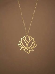 Image via We Heart It https://weheartit.com Lotus Necklace Gold, Gold Lotus Flower, Lotus Flower Necklace, Lotus Necklace, Gold Lotus, A Necklace, Flower Necklace, Lotus Flower