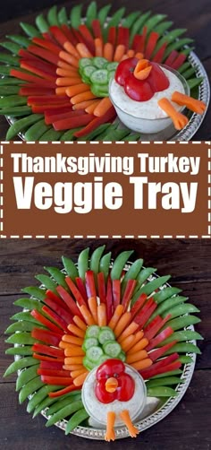 thanksgiving turkey veggie tray with carrots and celery